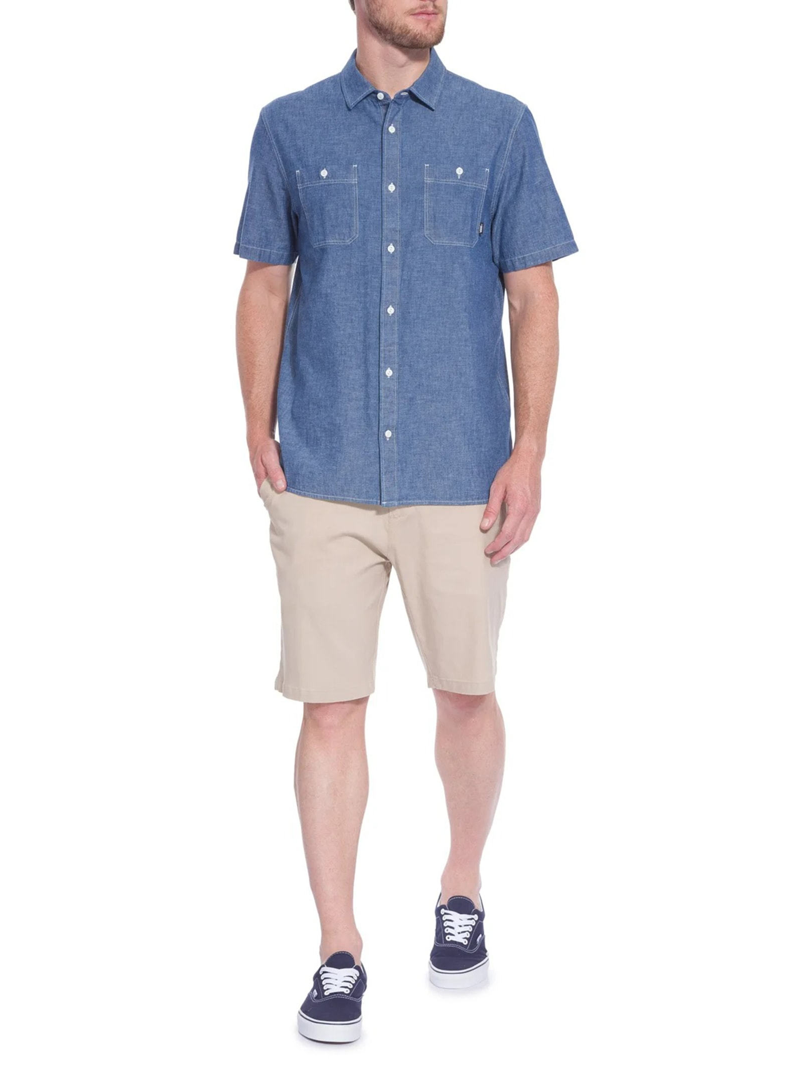 Bermuda Masculina Basic Linen Bege Osklen