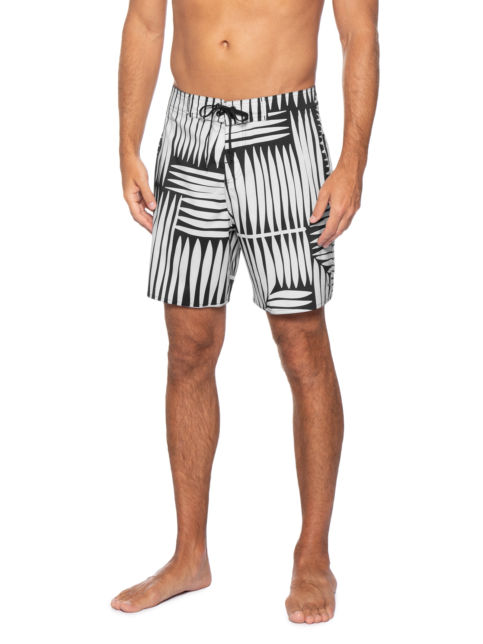 Bermuda Masculina Beachwear Aquaone Flex Geographic Lea Preto Osklen
