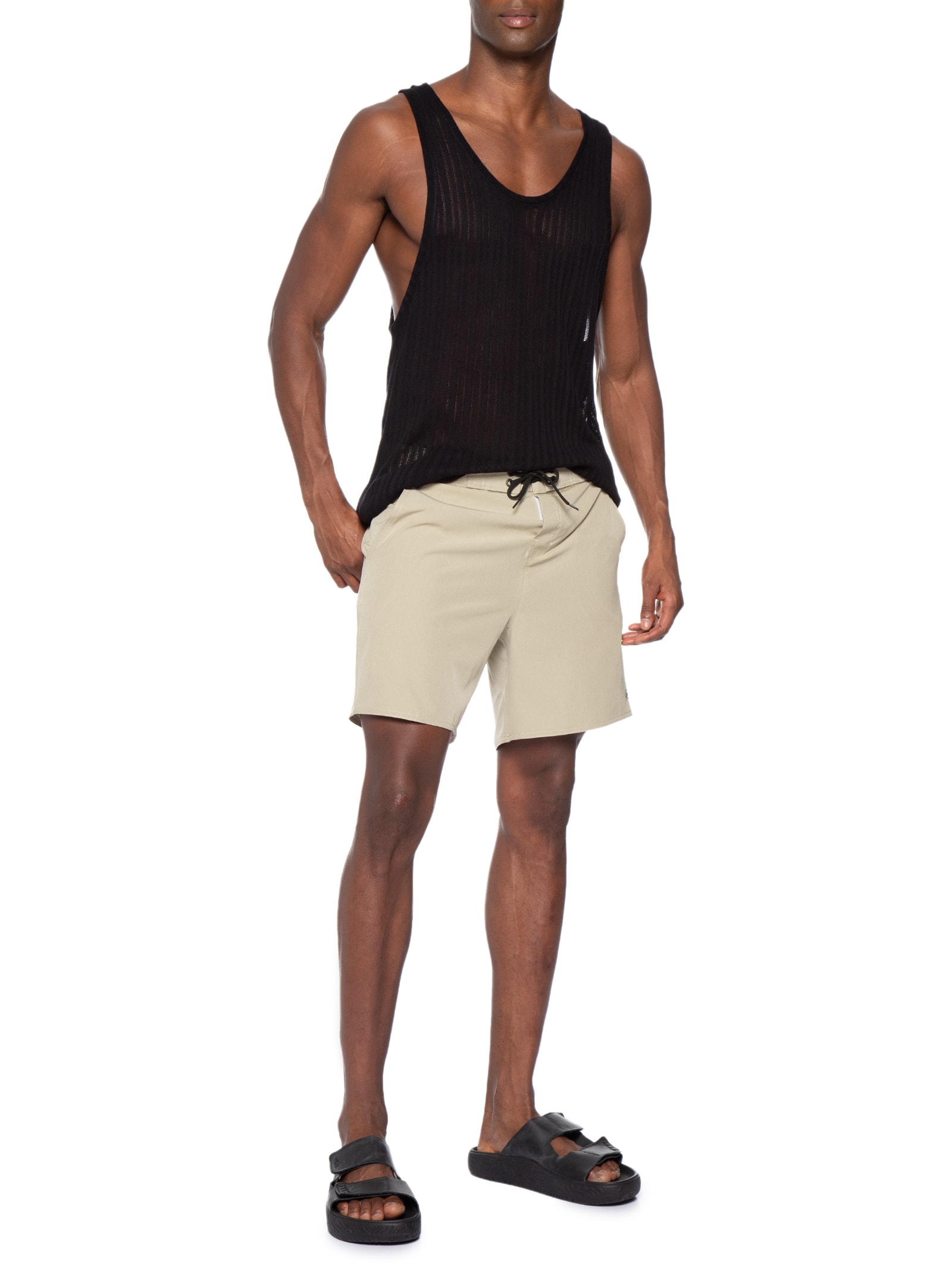 Bermuda Masculina Beachwear Midi Mescla Bege Blueman