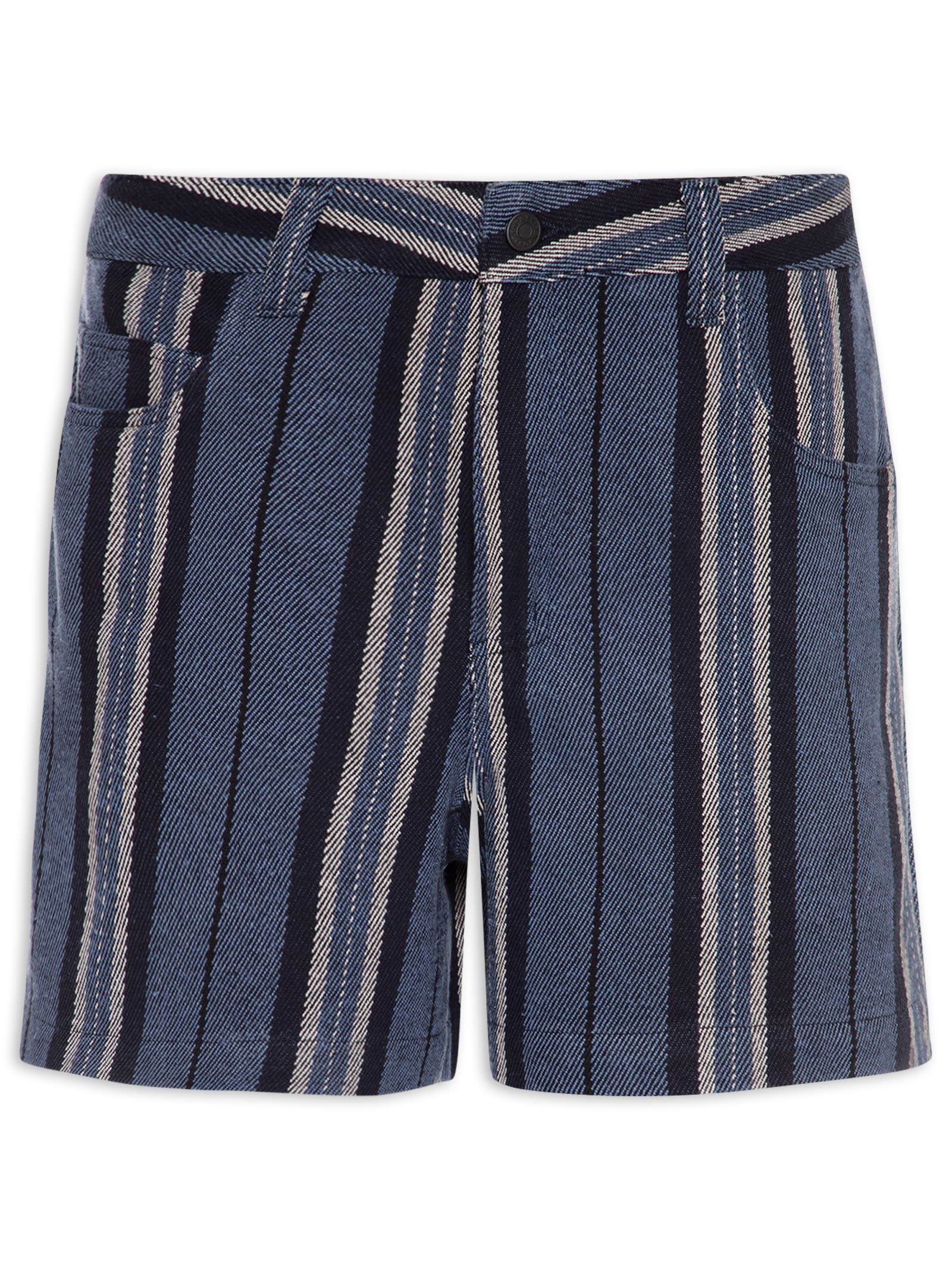 Bermuda Masculina Beachwear Stripes Pranchão Denim Azul Osklen