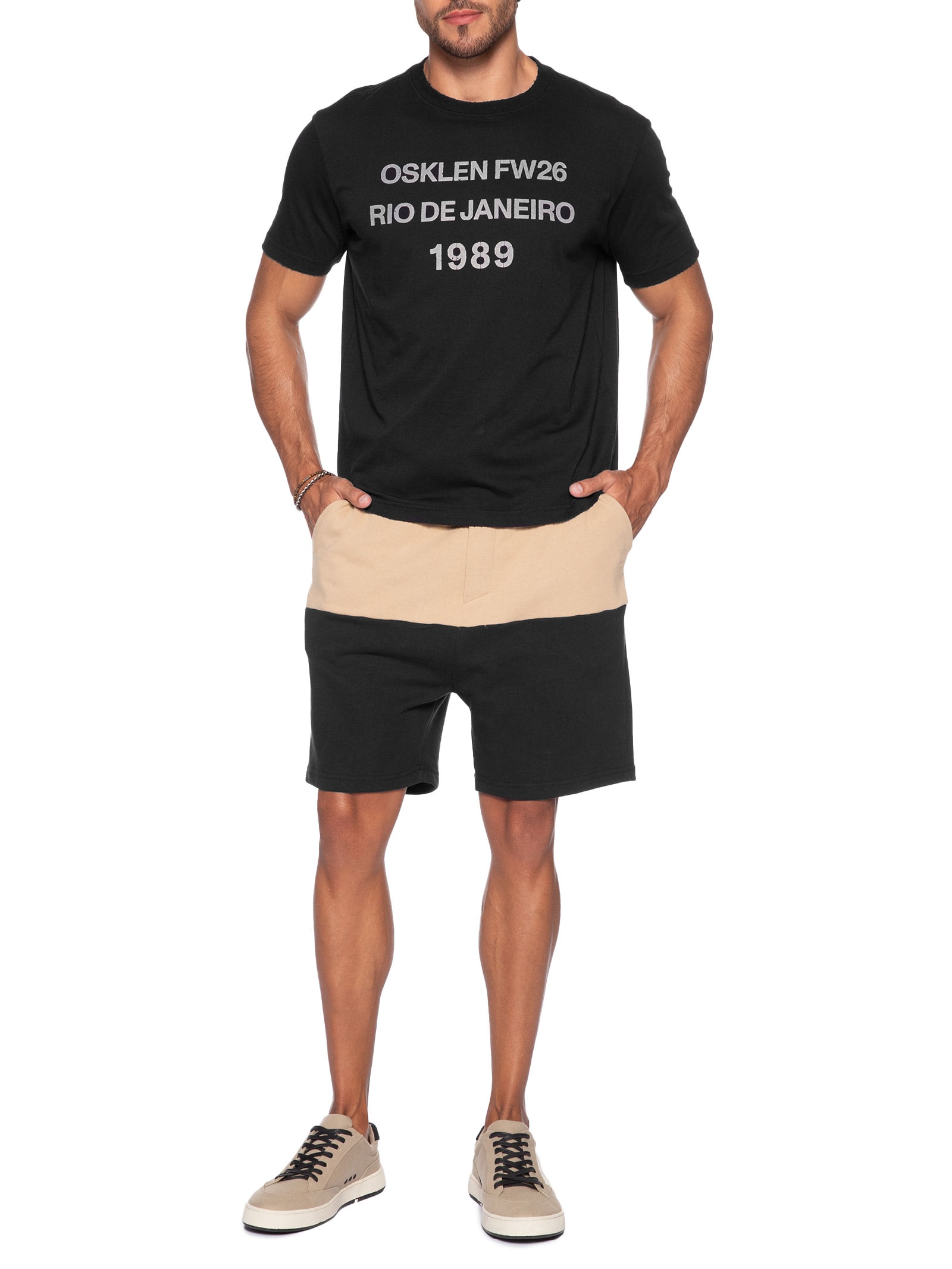 Bermuda Masculina Bicolor New Preto Osklen