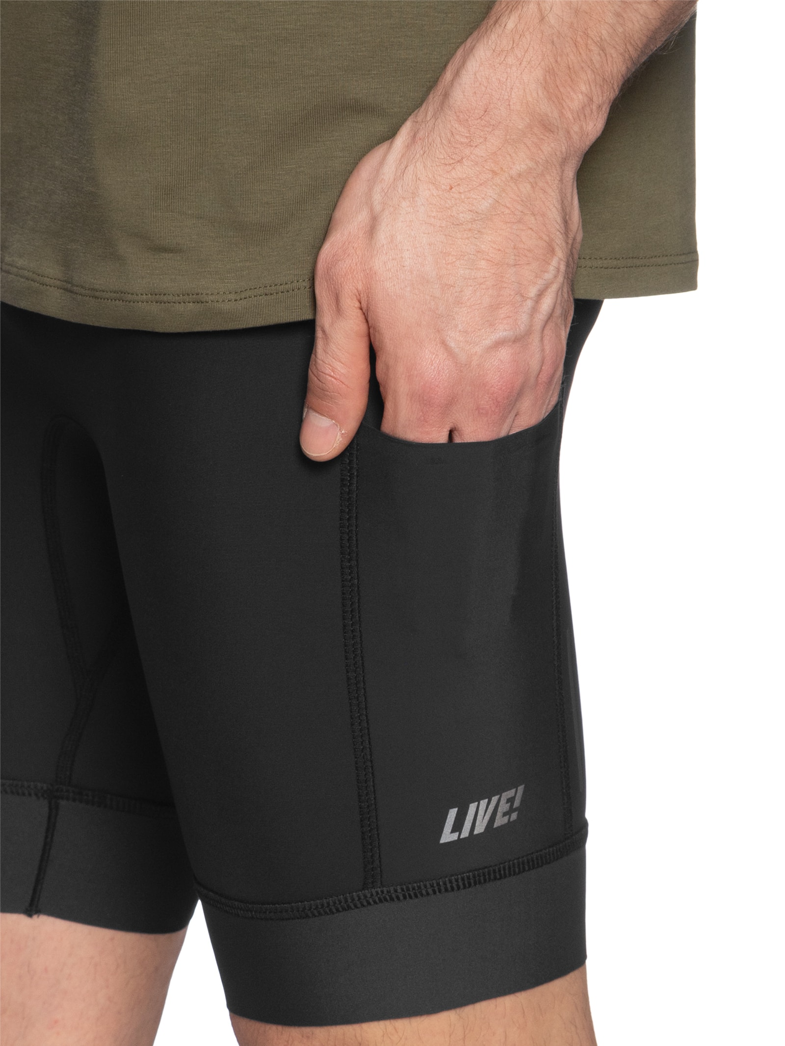Bermuda Masculina Biker Sex Pockets Men Preto Live!