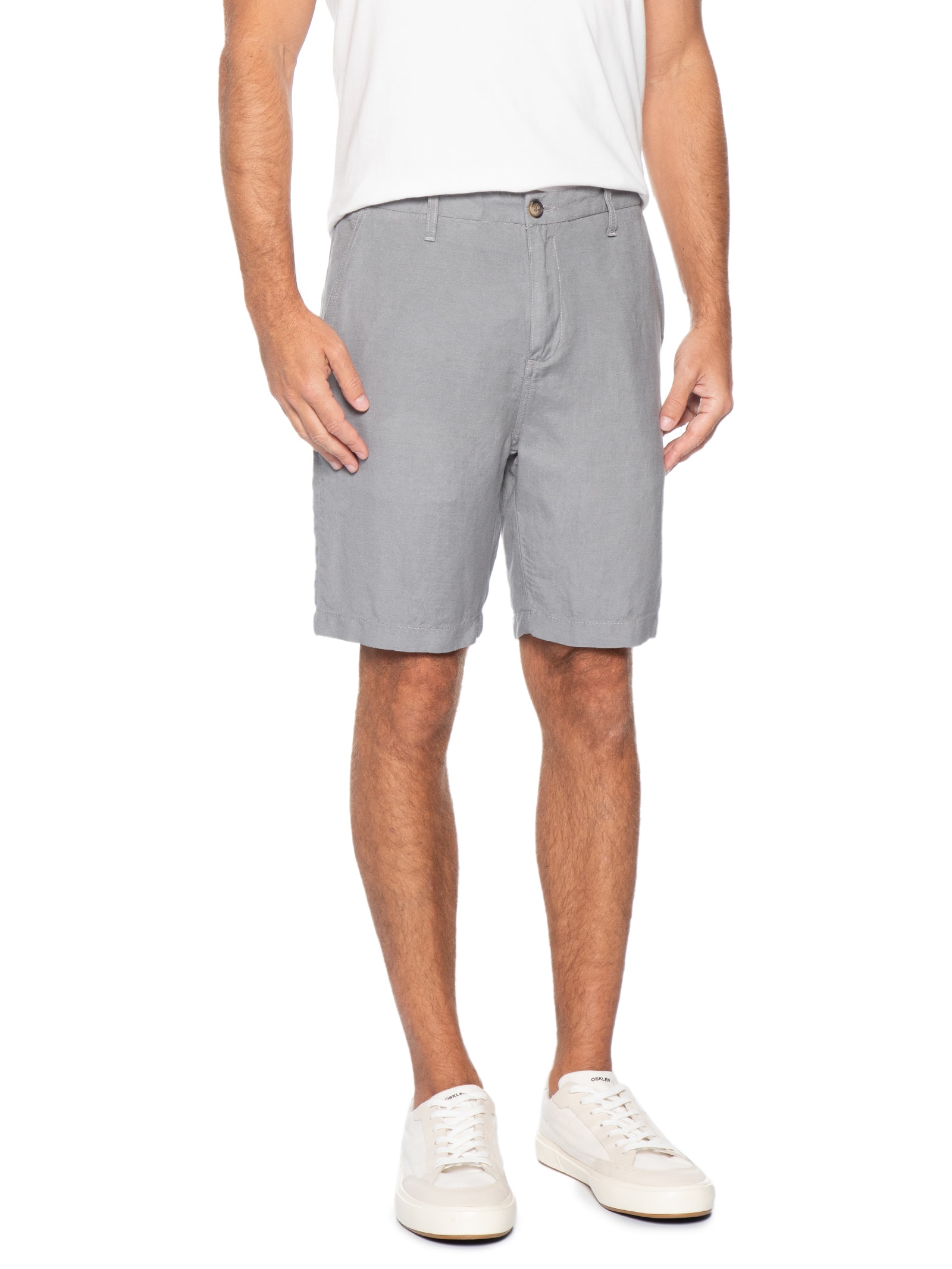 Bermuda Masculina Blend Linen Cinza Pineapple