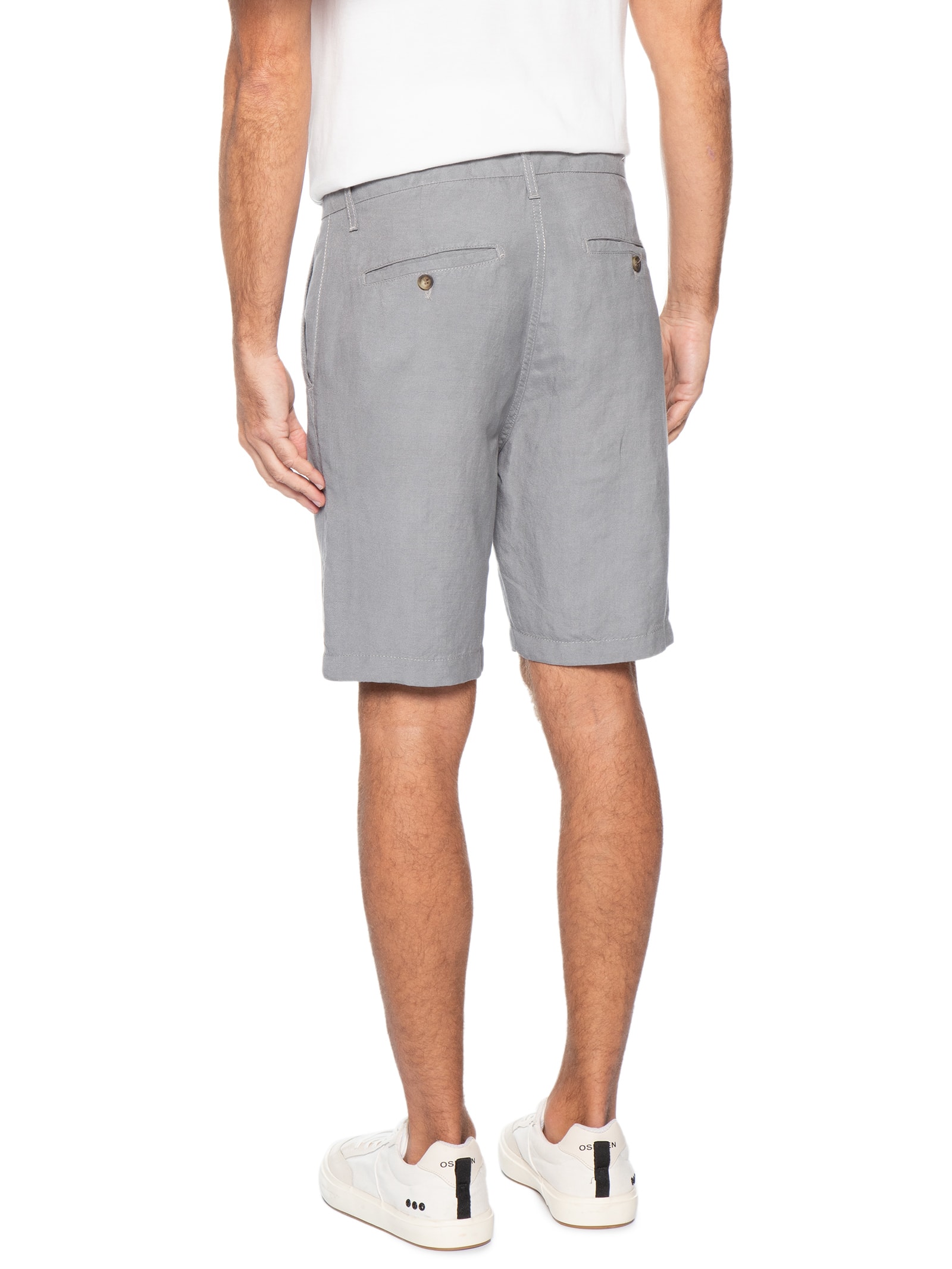Bermuda Masculina Blend Linen Cinza Pineapple