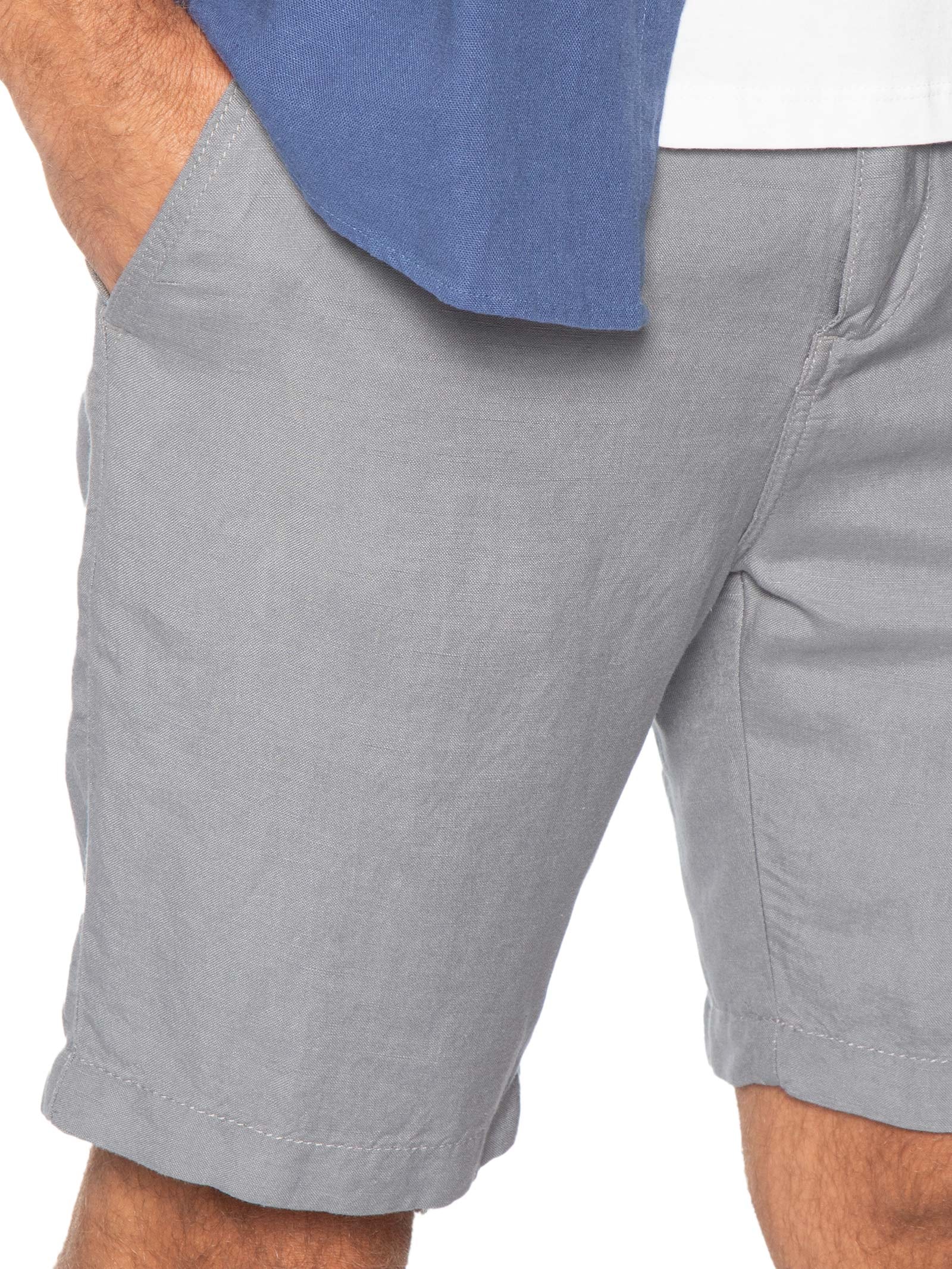 Bermuda Masculina Blend Linen Cinza Pineapple