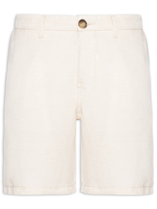 Bermuda Masculina Blend Linen – Off White