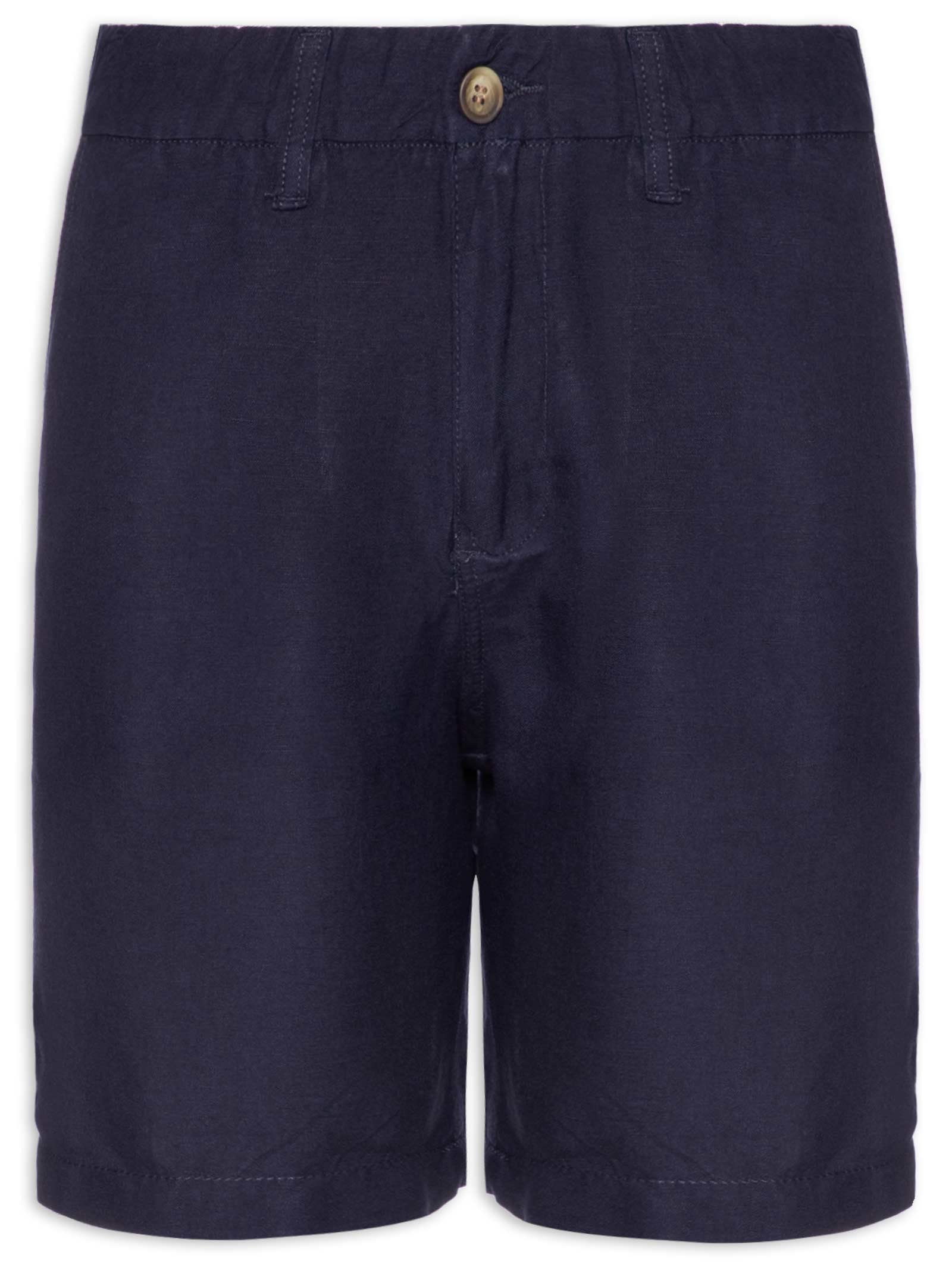 Bermuda Masculina Blend Linen – Azul Pineapple