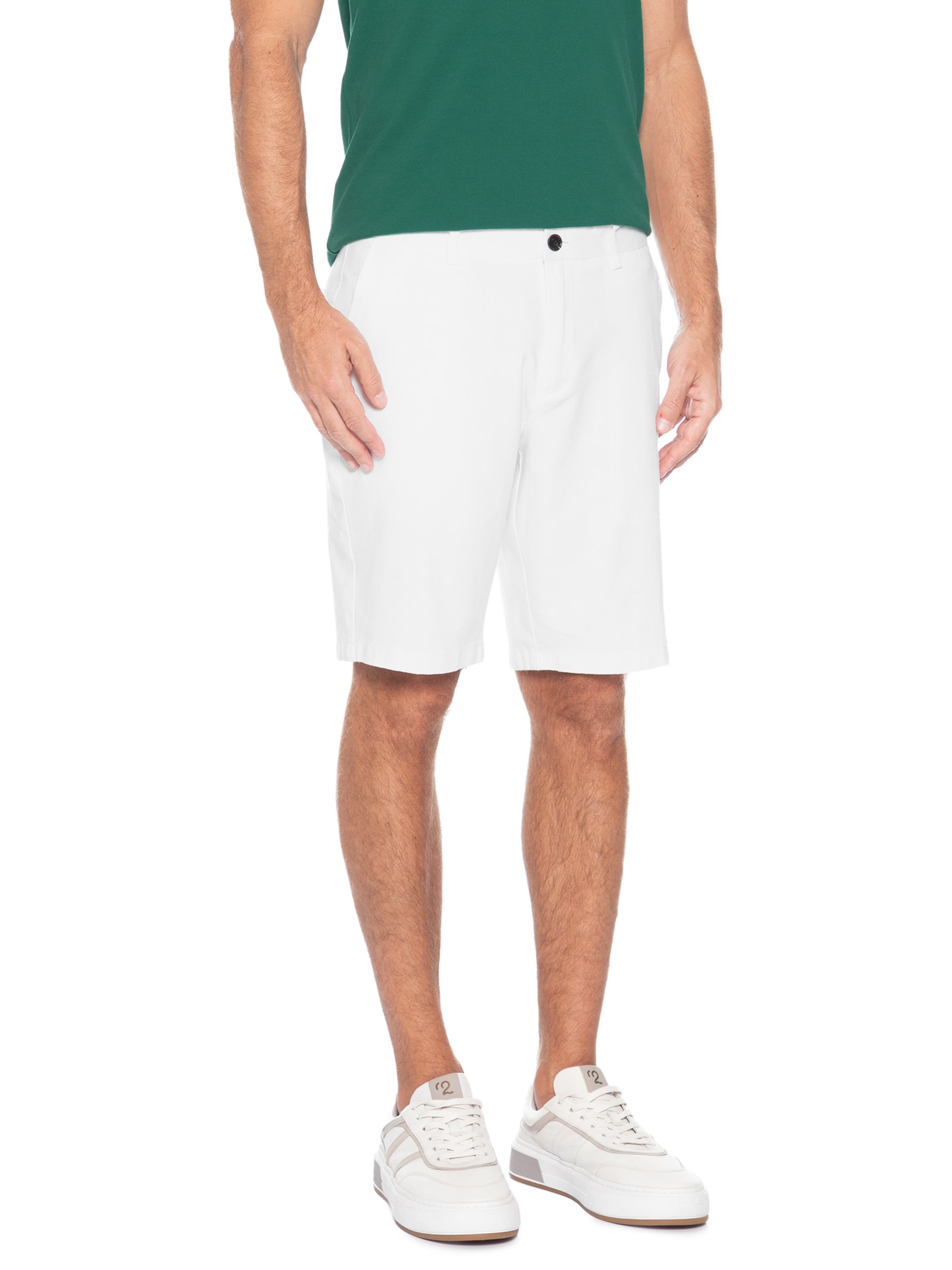 Bermuda Masculina Blend Linho Branco '2 Essential