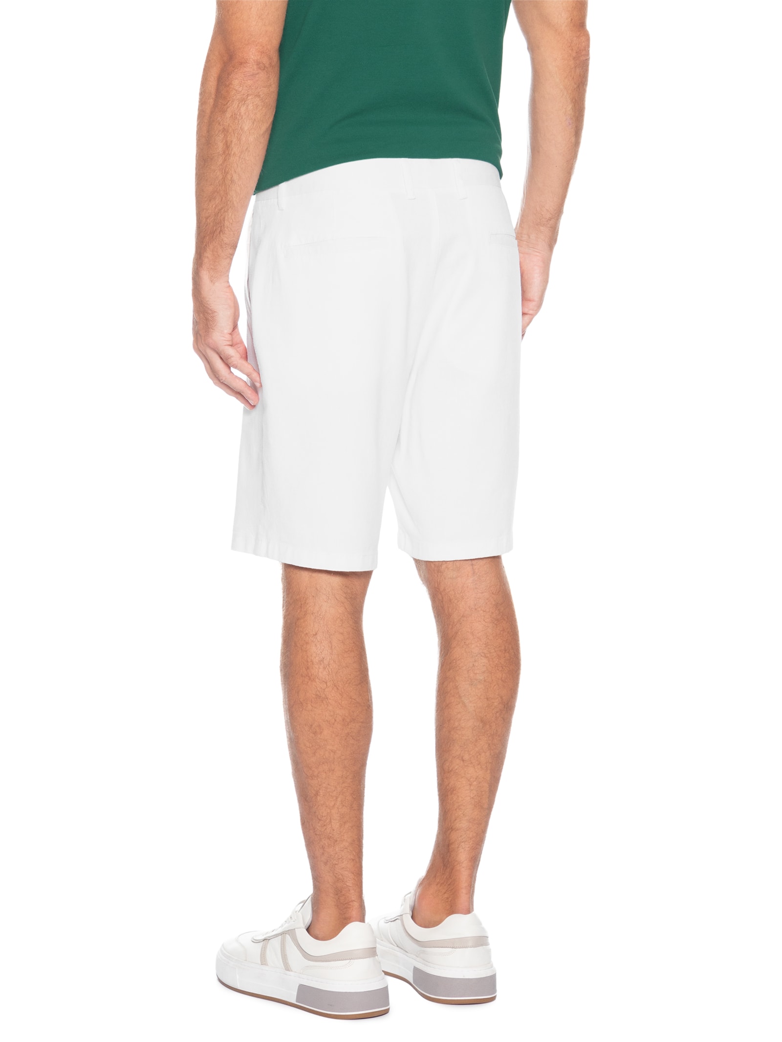 Bermuda Masculina Blend Linho Branco '2 Essential