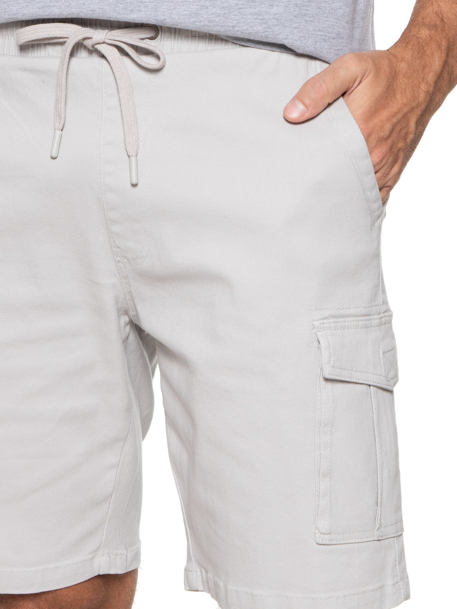Bermuda Masculina Cargo Casual Cinza Basiq Men