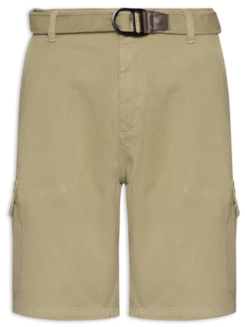 Bermuda Masculina Cargo com Cinto – Marrom