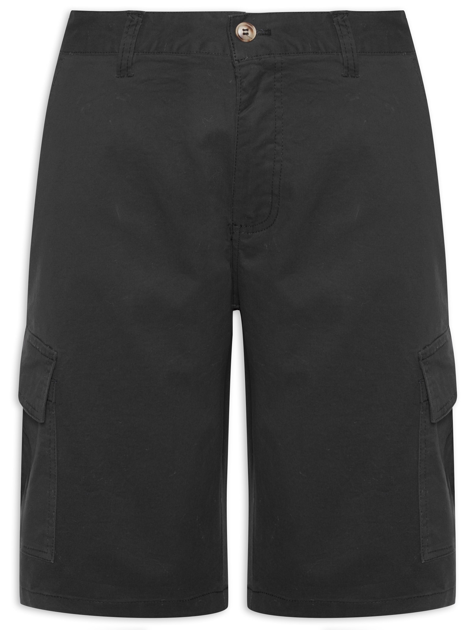 Bermuda Masculina Cargo Em Sarja Preto Basiq Men