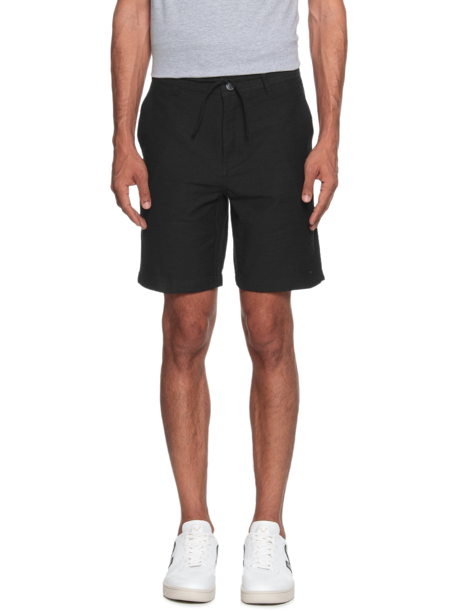 Bermuda Masculina Casual Algodão Preto '2 Essential