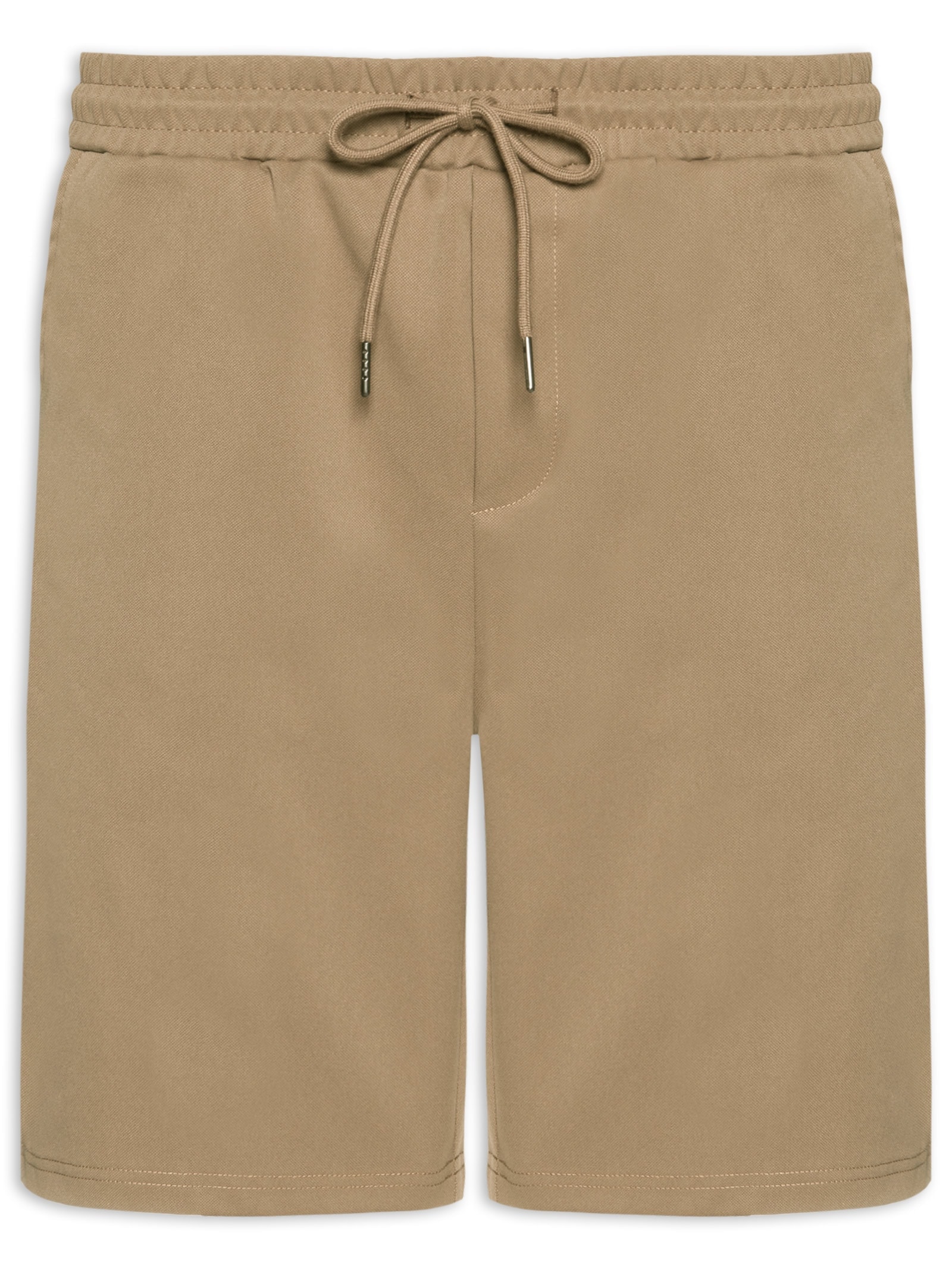 Bermuda Masculina Casual Básica Bege Basiq Men