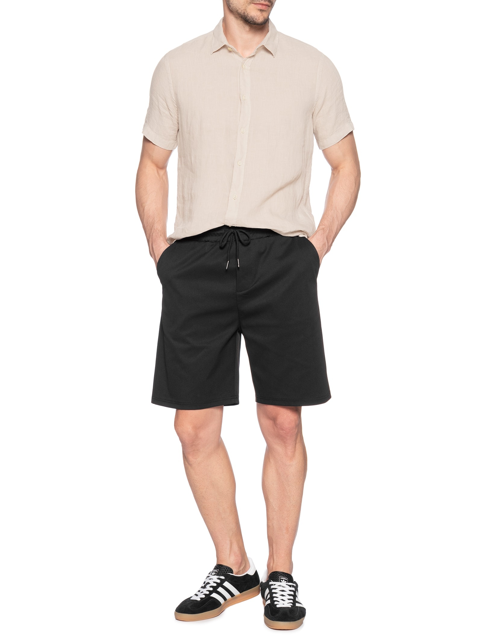 Bermuda Masculina Casual Básica Preto Basiq Men