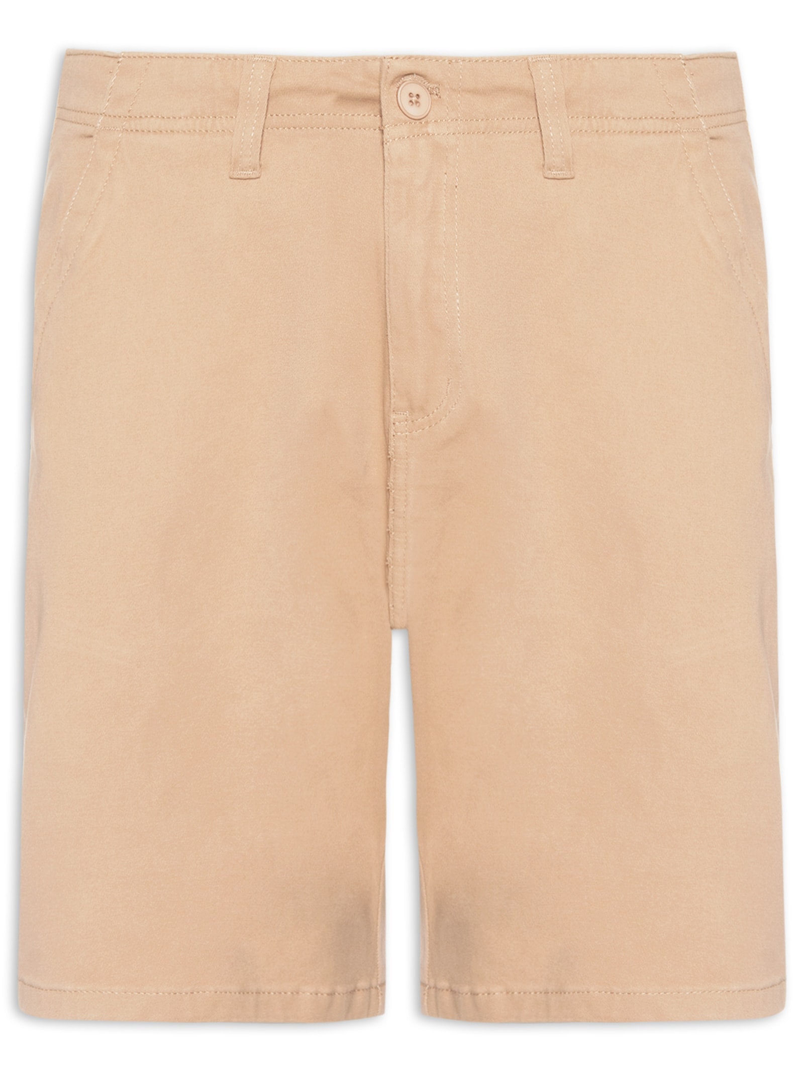 Bermuda Masculina Casual em Sarja Color Bege Basiq Men