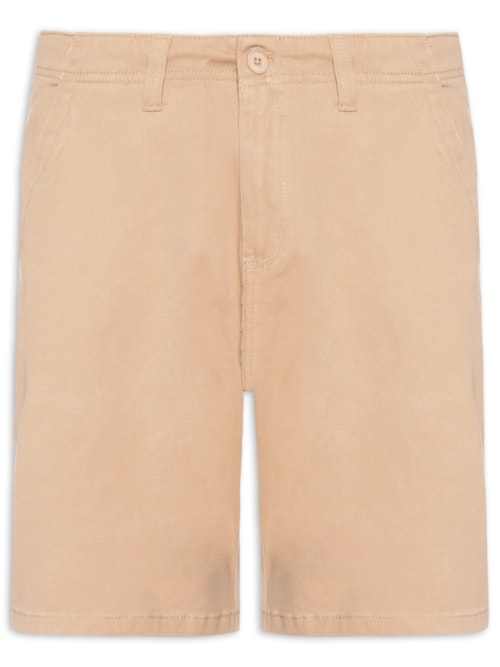 Bermuda Masculina Casual em Sarja Color – Bege