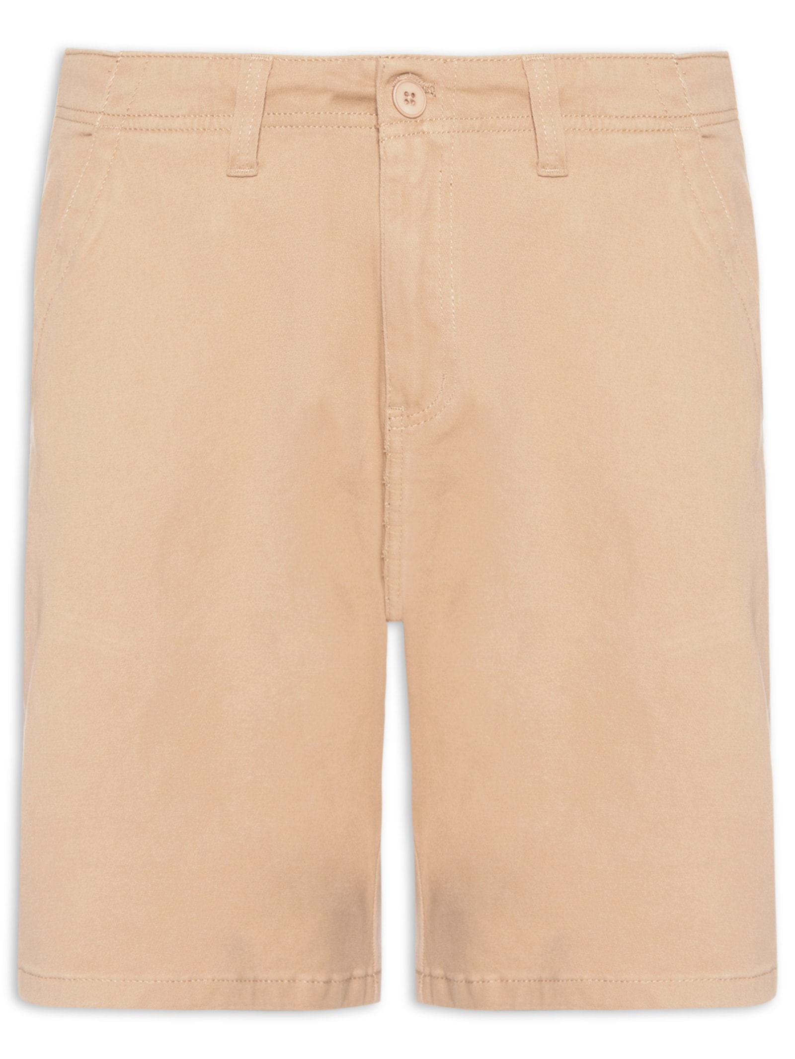 Bermuda Masculina Casual em Sarja Color Bege Basiq Men