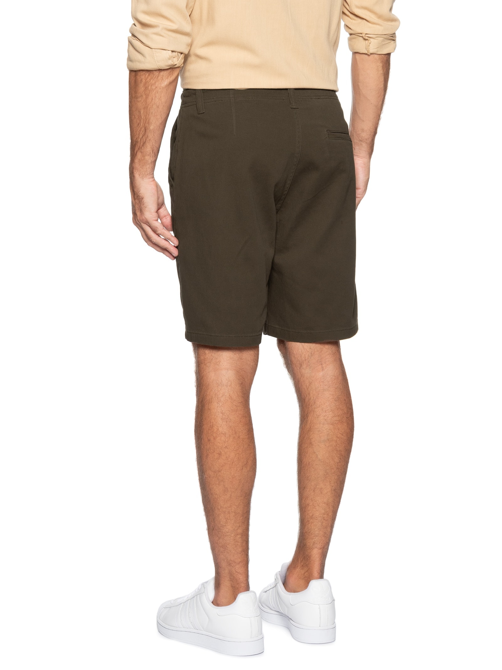 Bermuda Masculina Casual em Sarja Color Marrom Basiq Men