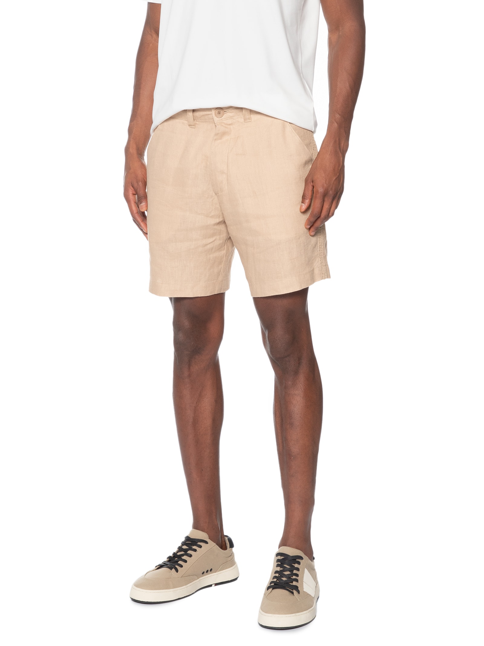 Bermuda Masculina Casual Flow Linen Marau Marrom Osklen