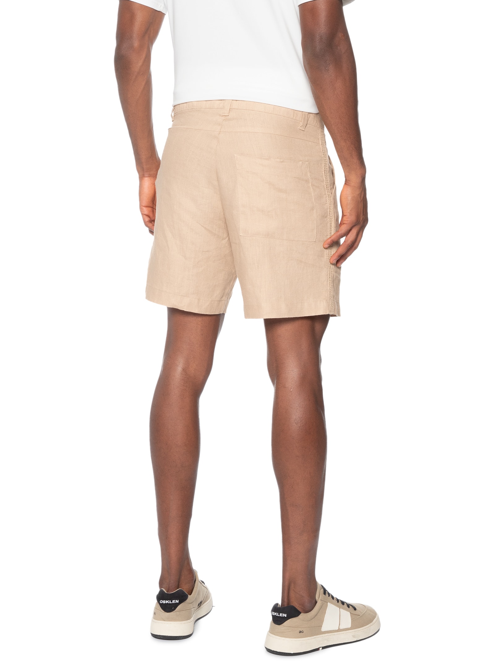Bermuda Masculina Casual Flow Linen Marau Marrom Osklen
