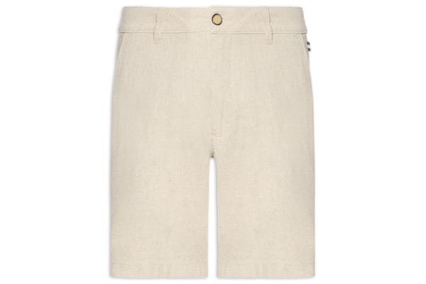 Bermuda Masculina Casual Linho Plus - Bege