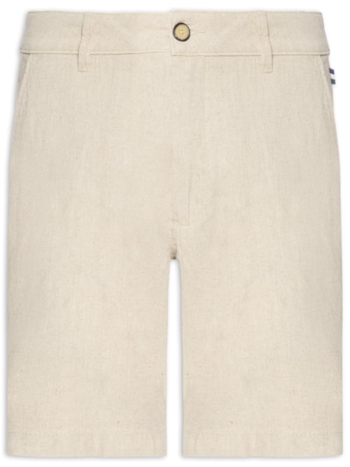 Bermuda Masculina Casual Linho Plus - Bege