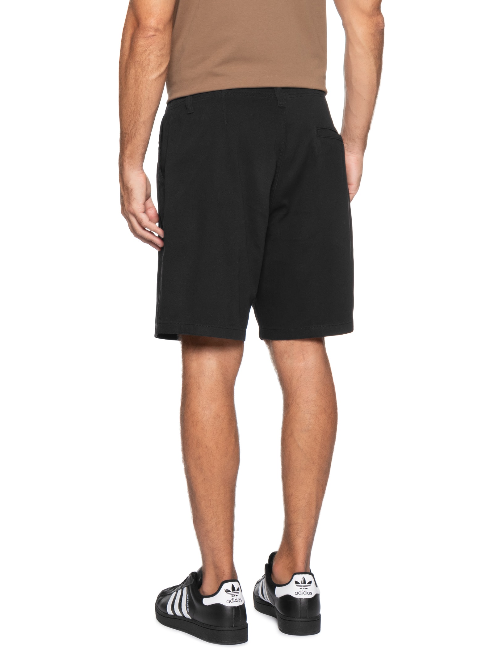 Bermuda Masculina Casual Sarja Color Preto Basiq Men