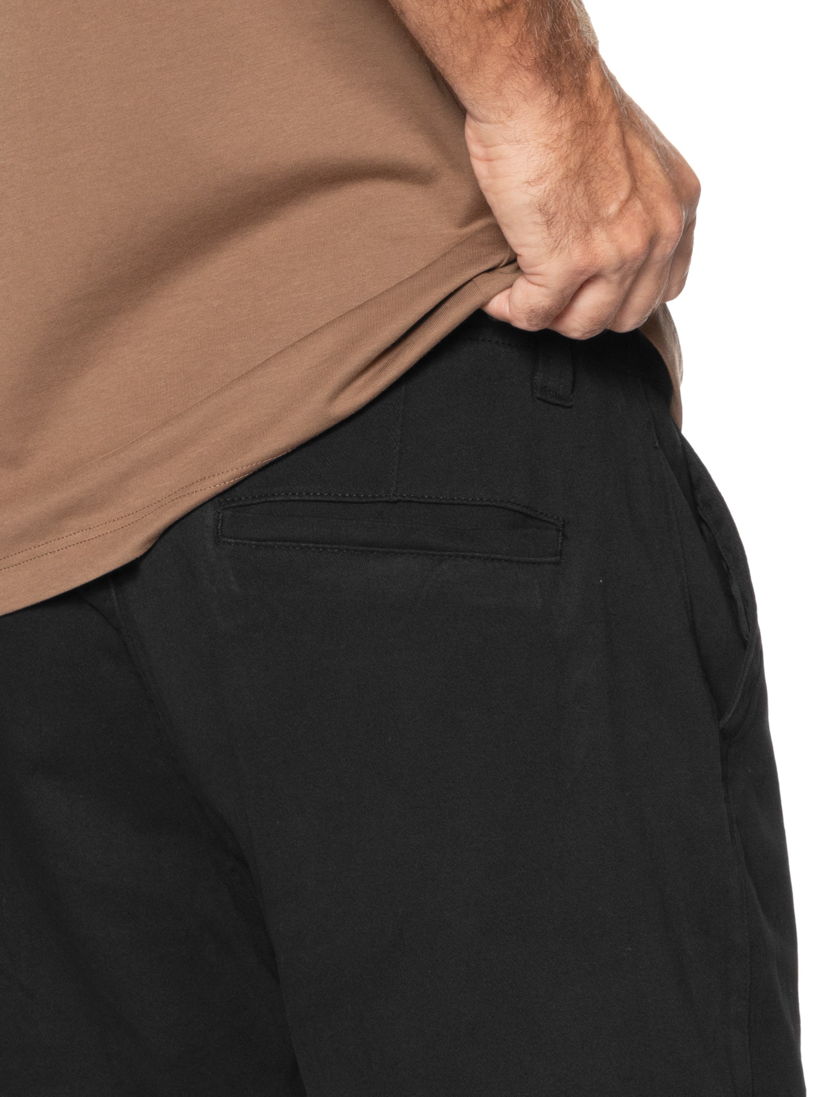 Bermuda Masculina Casual Sarja Color Preto Basiq Men