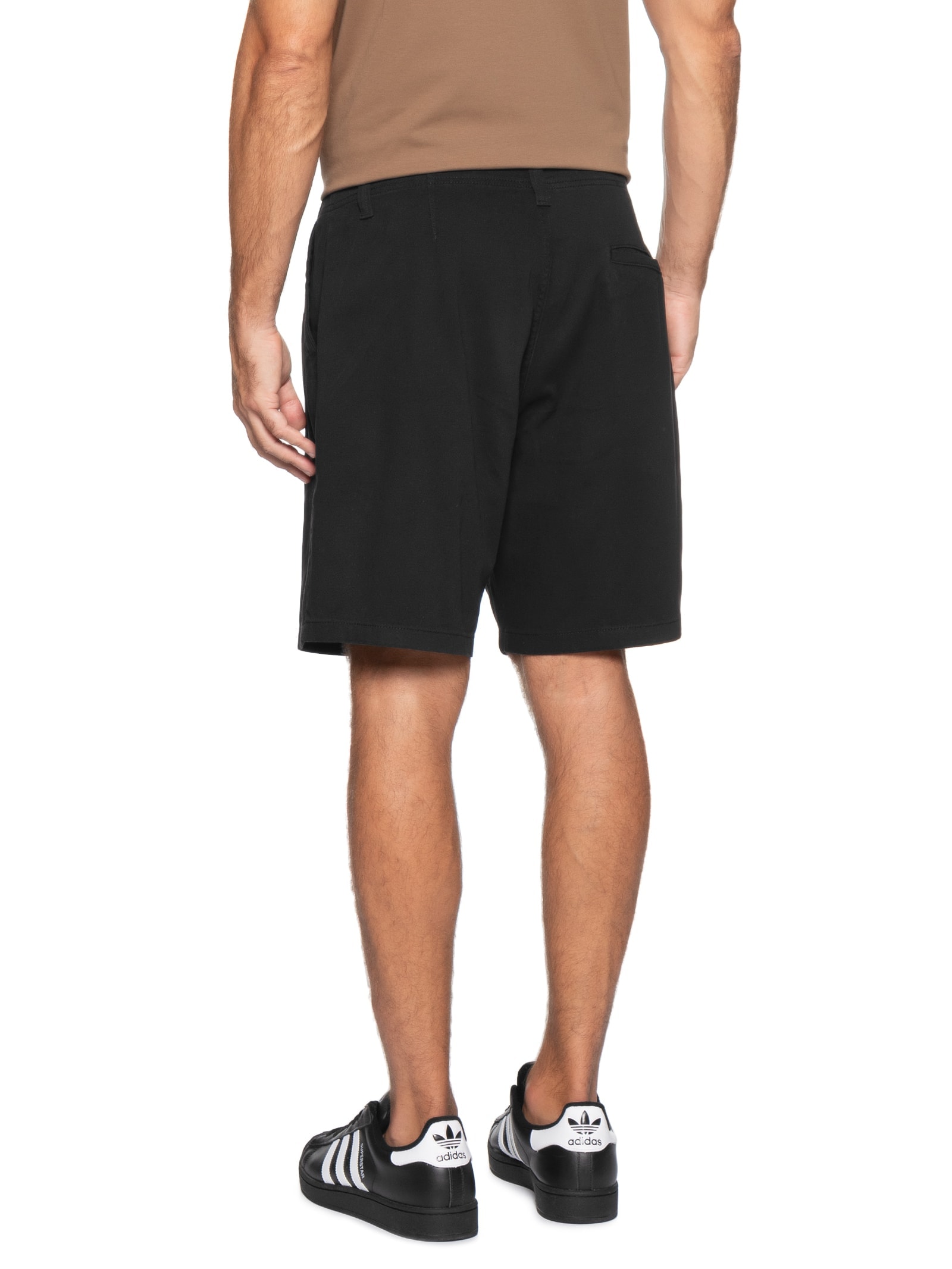 Bermuda Masculina Casual Sarja Color Preto Basiq Men