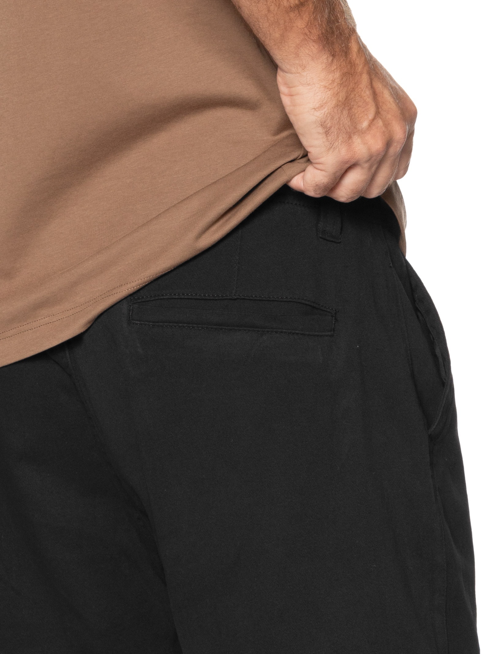 Bermuda Masculina Casual Sarja Color Preto Basiq Men