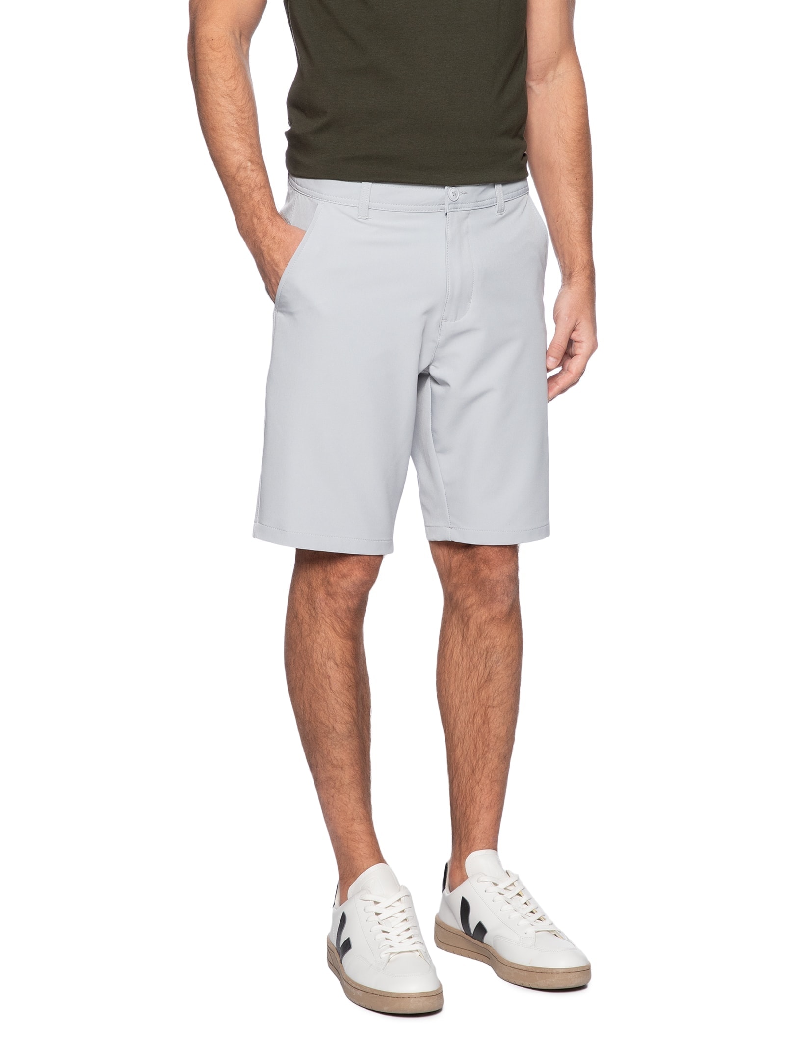 Bermuda Masculina Casual Tech Cinza '2 Essential