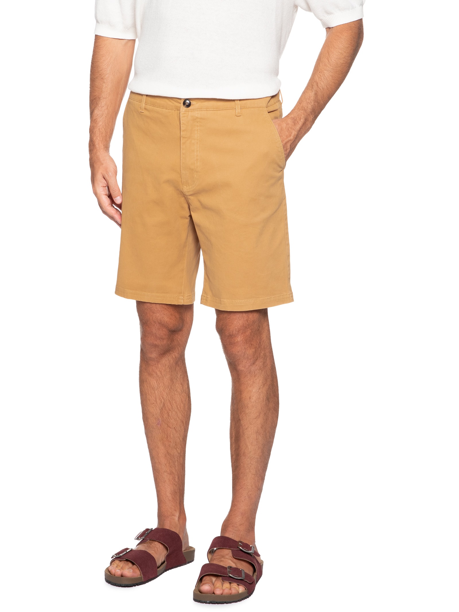 Bermuda Masculina Chino Bege '2 Essential