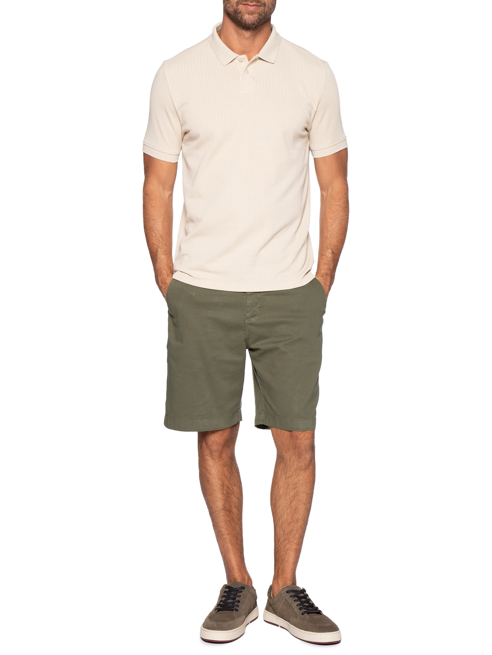 Bermuda Masculina Chino Bege Pineapple