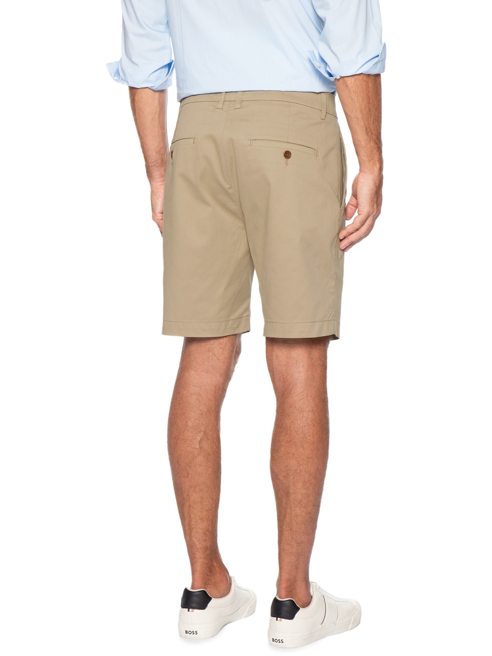 Bermuda Masculina Chino Bege Oficina Reserva