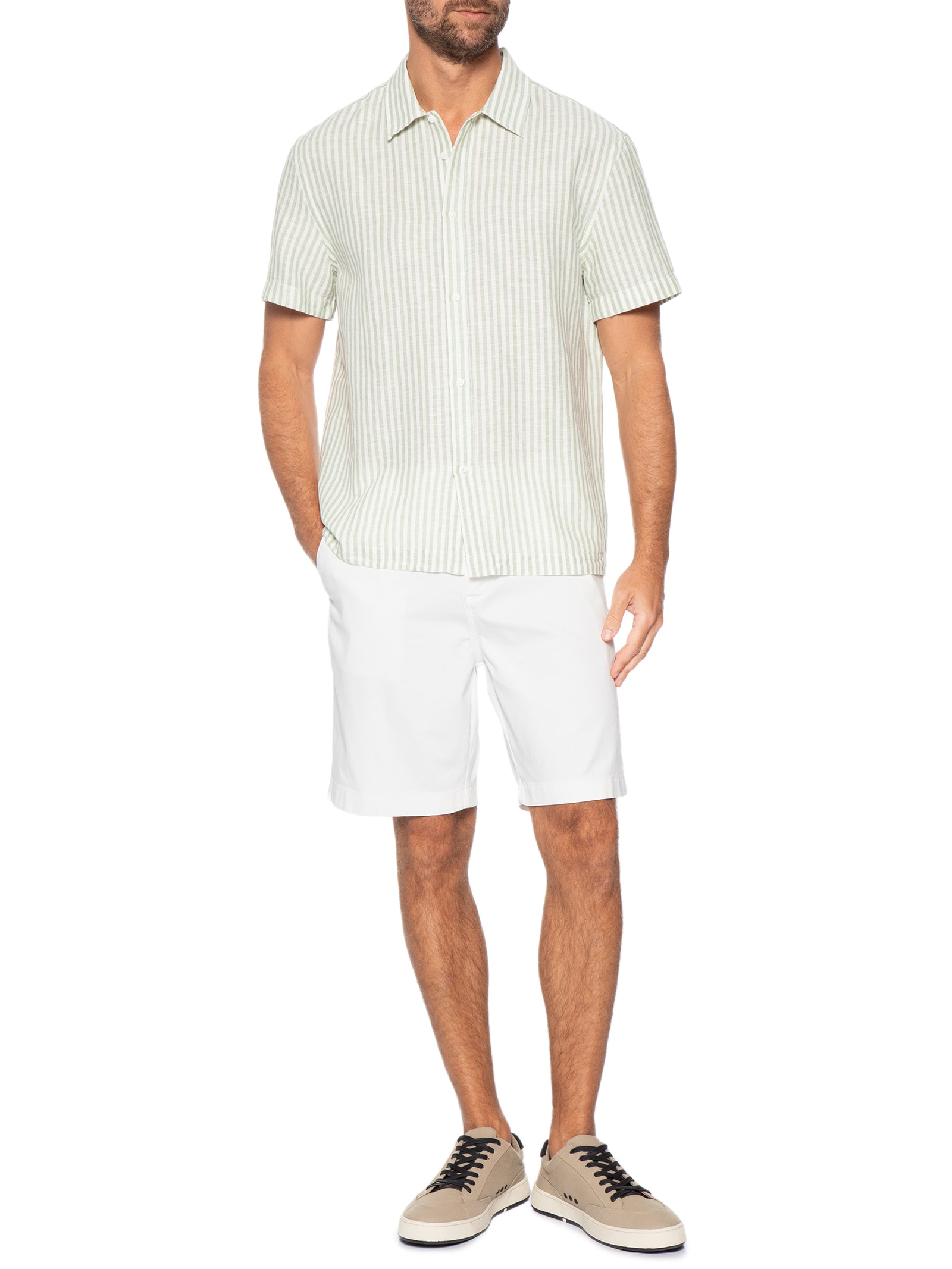 Bermuda Masculina Chino Branco Pineapple