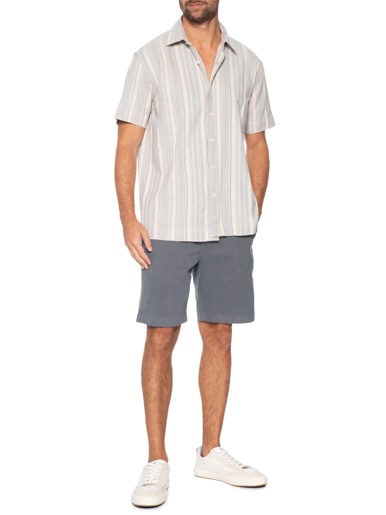 Bermuda Masculina Chino Cinza Pineapple