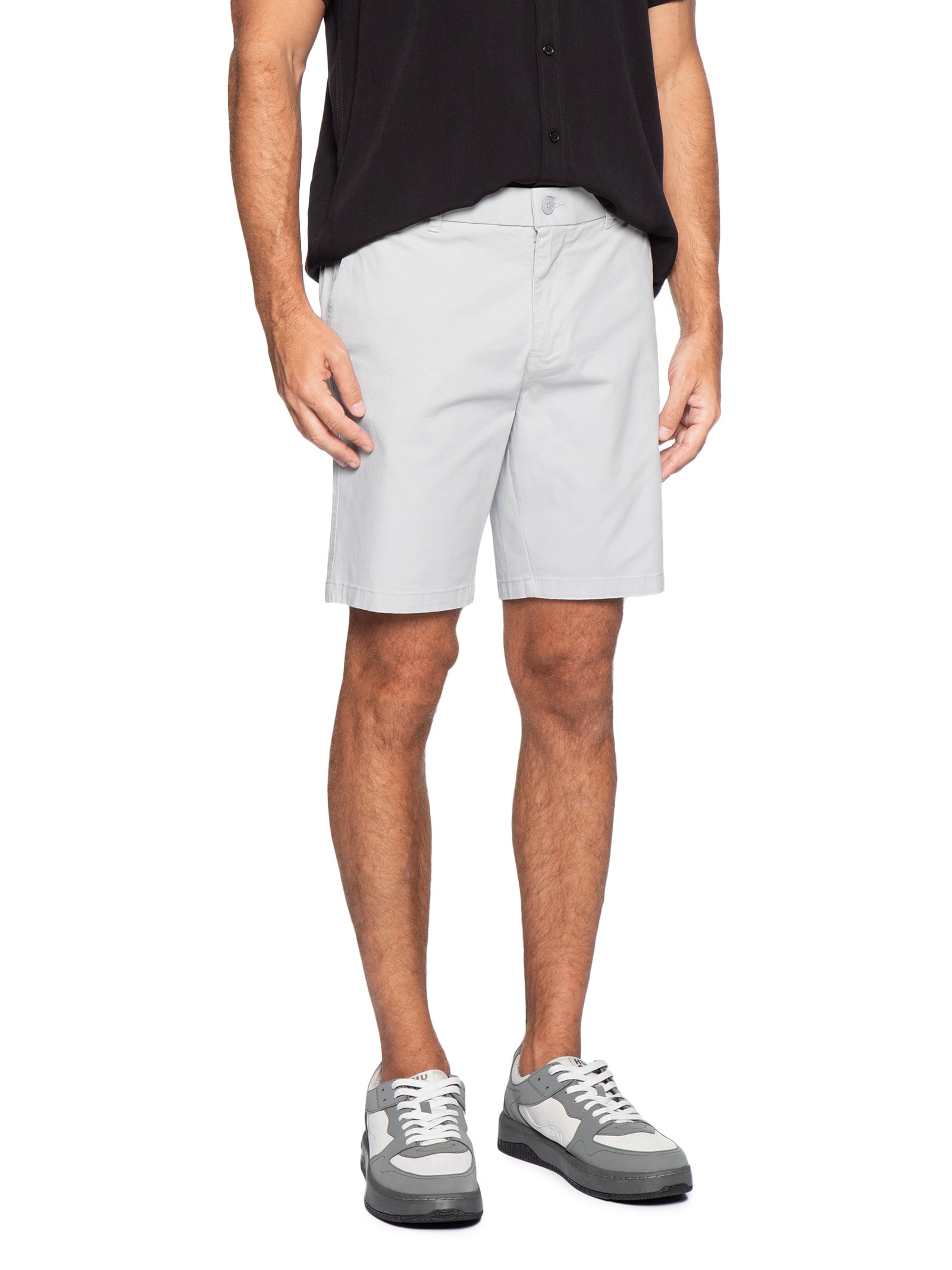 Bermuda Masculina Chino Color Cinza Basiq Men
