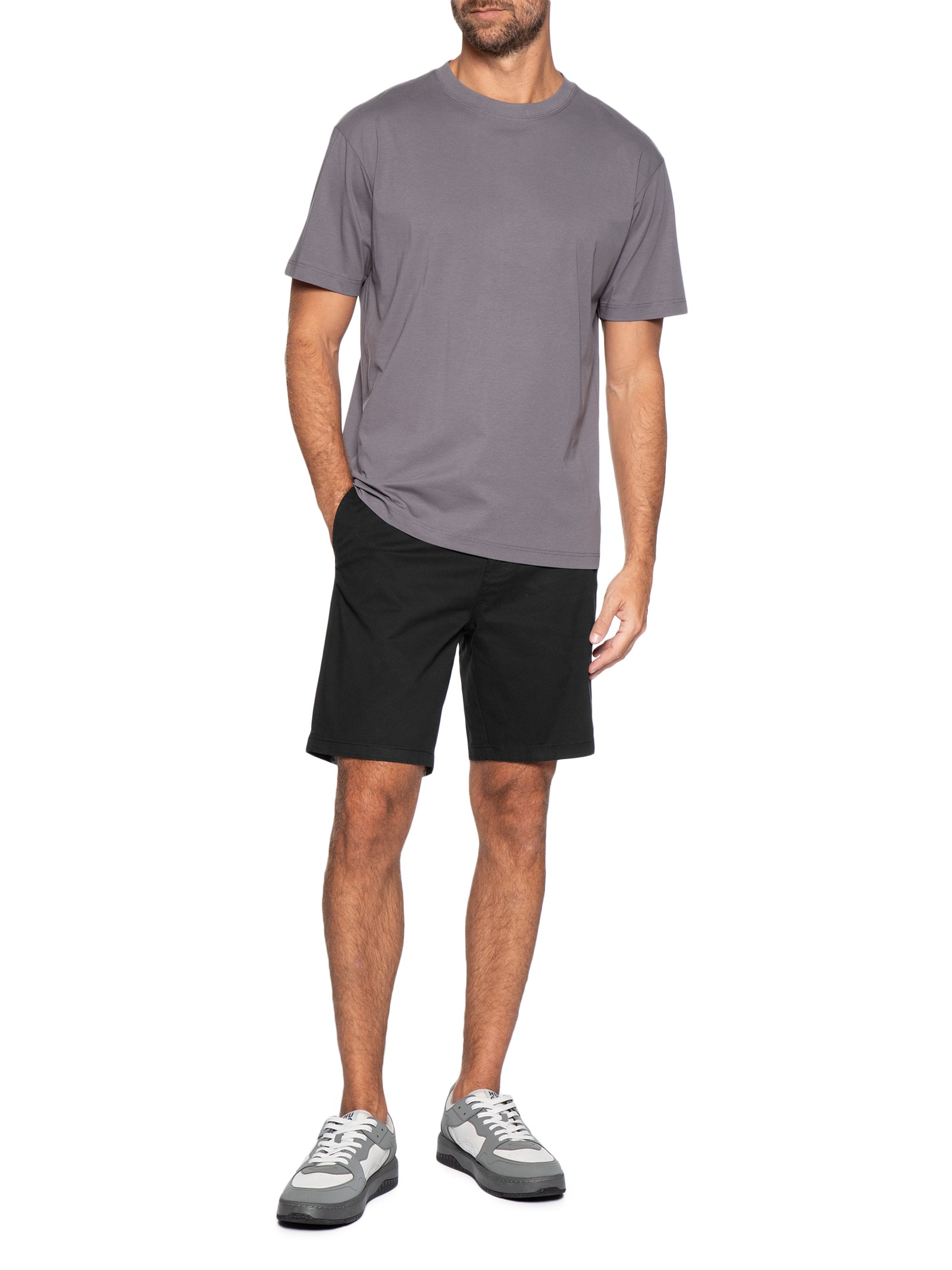 Bermuda Masculina Chino Color Preto Basiq Men