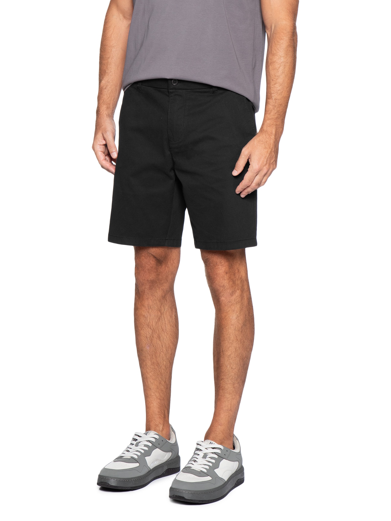 Bermuda Masculina Chino Color Preto Basiq Men