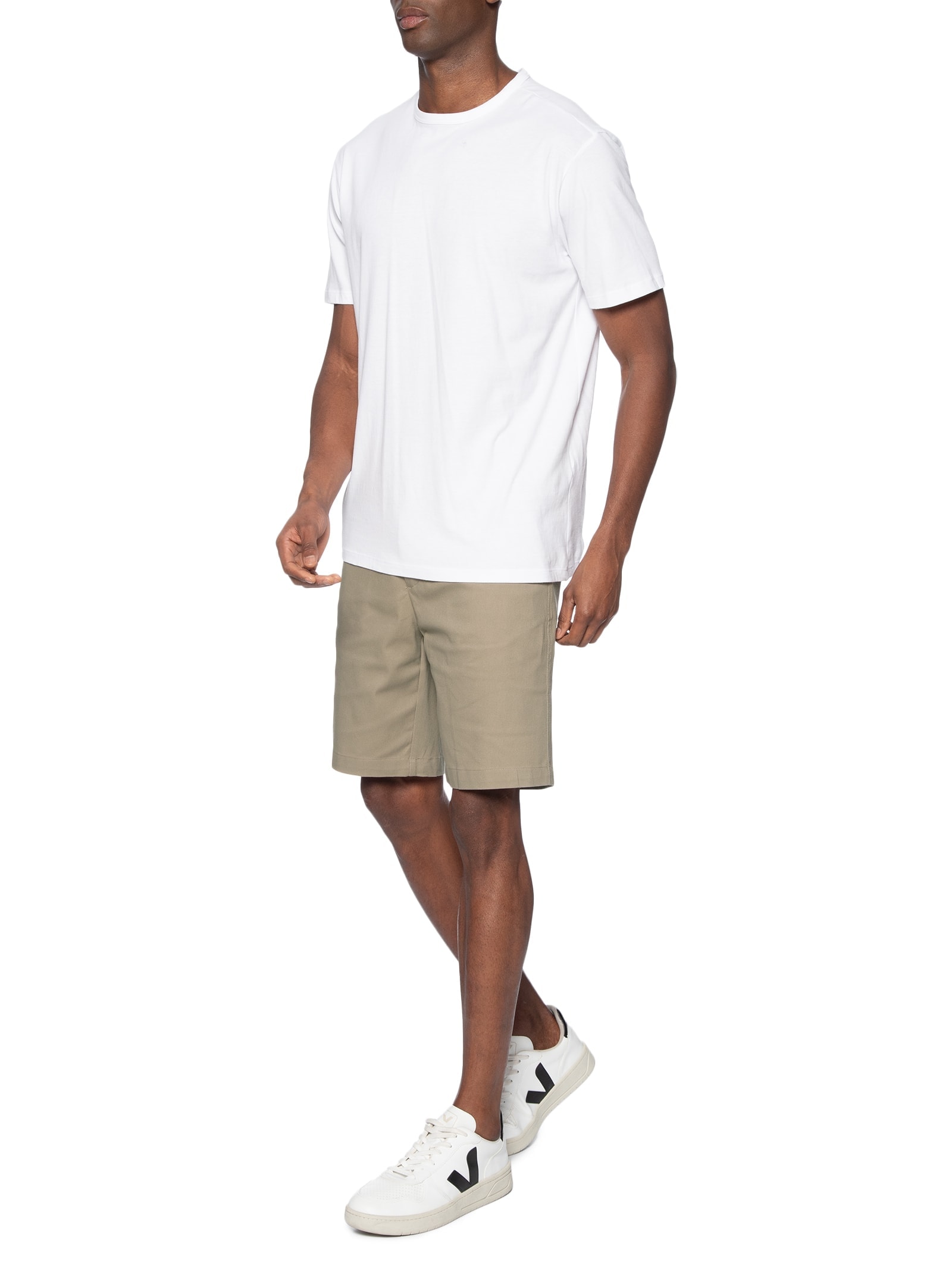 Bermuda Masculina Chino Cós Limpo Bege Hering