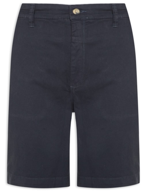 Bermuda Masculina Chino Em Sarja Tinturada – Azul