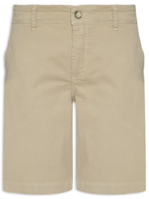 Bermuda Masculina Chino em Sarja Tinturada – Marrom