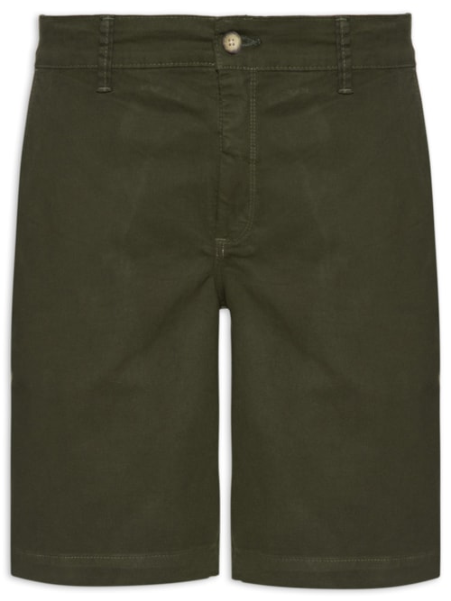 Bermuda Masculina Chino em Sarja Tinturada – Verde