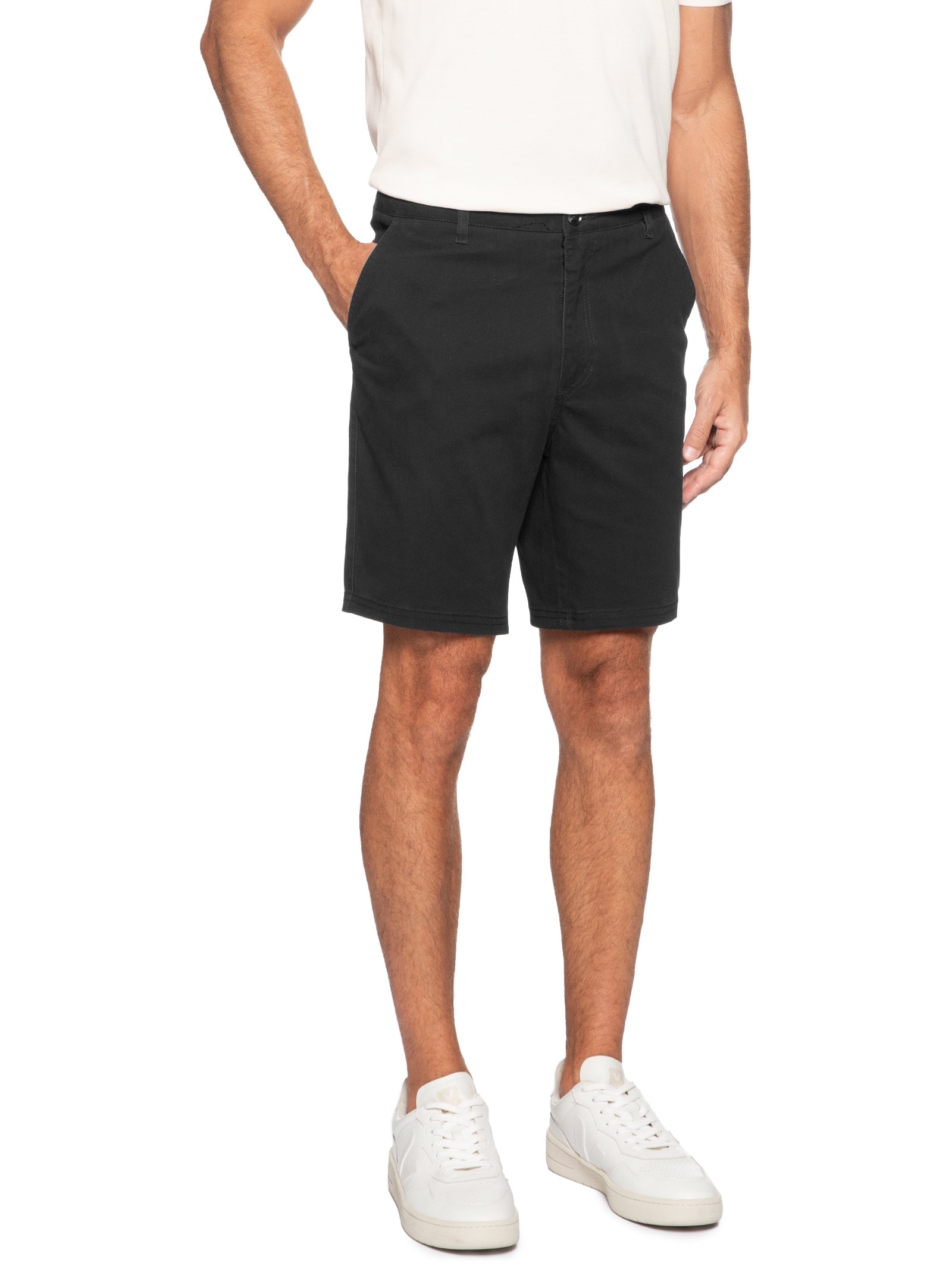 Bermuda Masculina Chino Preto '2 Essential
