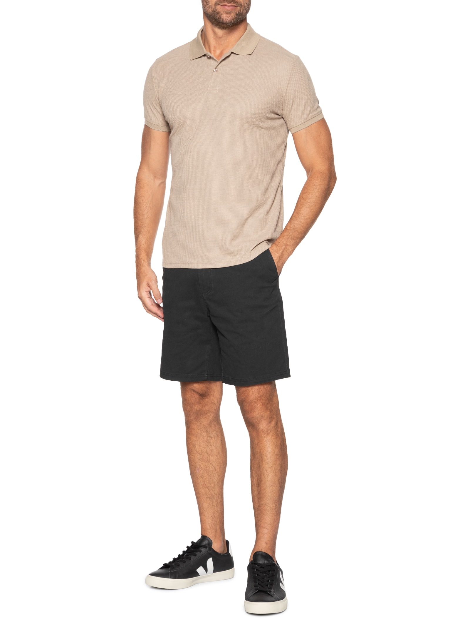 Bermuda Masculina Chino Preto '2 Essential