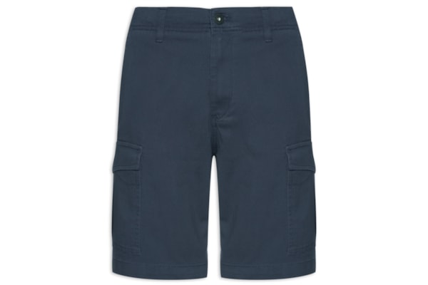 Bermuda Masculina Chino Regular Fit Em Algodão - Azul