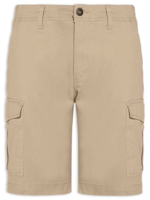 Bermuda Masculina Chino Regular Fit Em Algodão – Bege