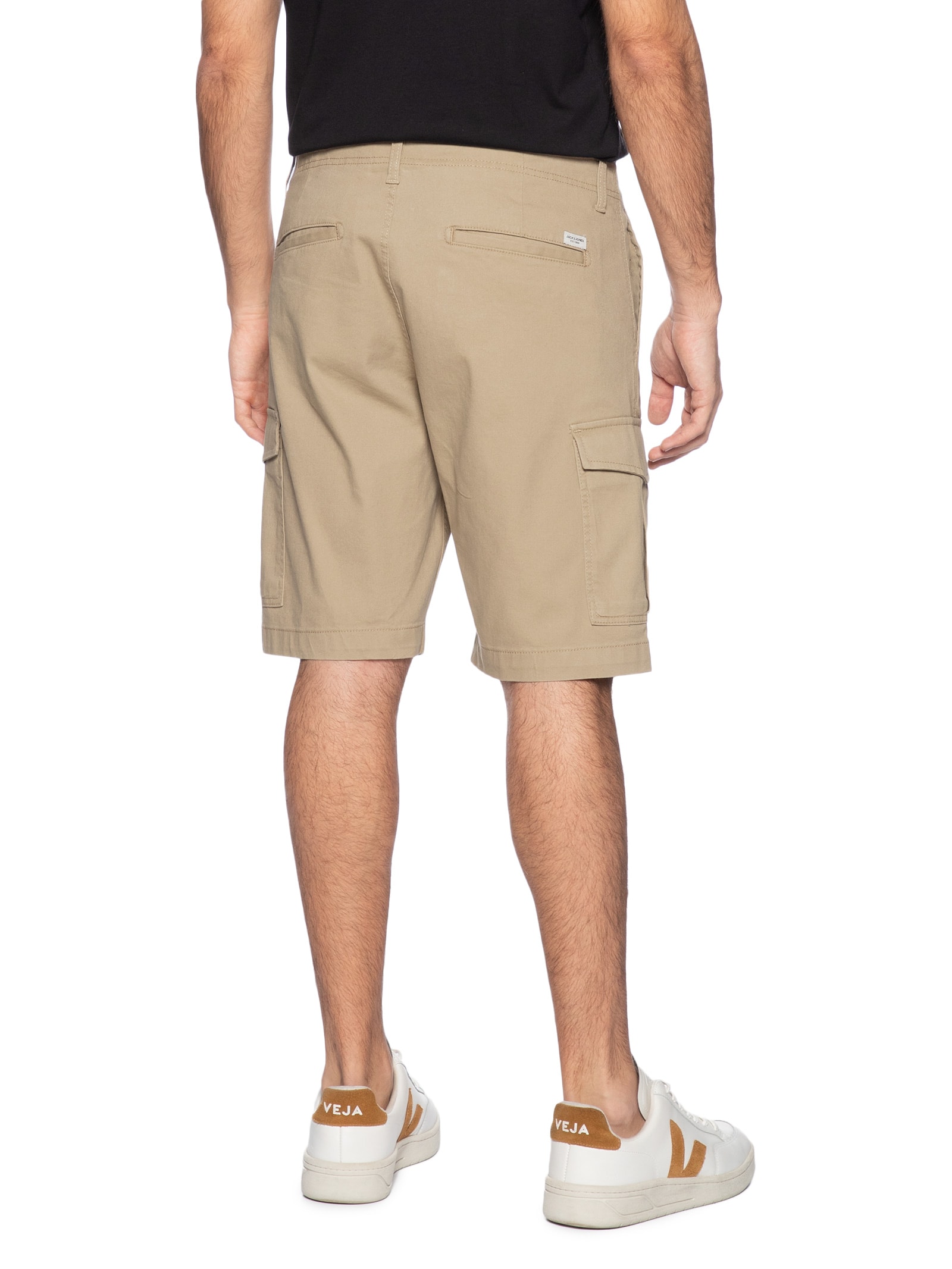 Bermuda Masculina Chino Regular Fit Em Algodão Bege Jack & Jones