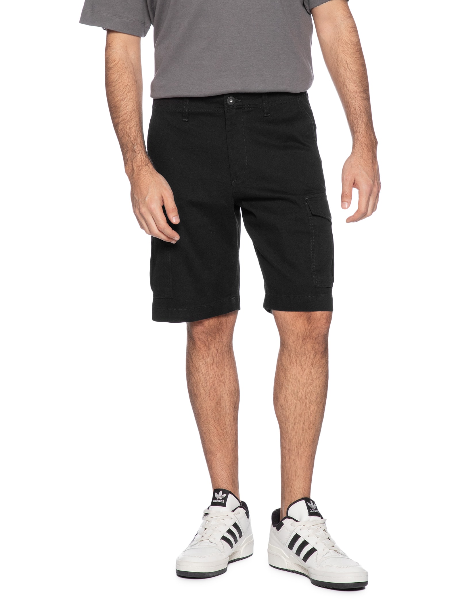Bermuda Masculina Chino Regular Fit Em Algodão Preto Jack & Jones